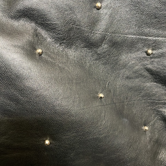 Vintage black leather tassel and studded clutch bag 💼 - Picture 5 of 8